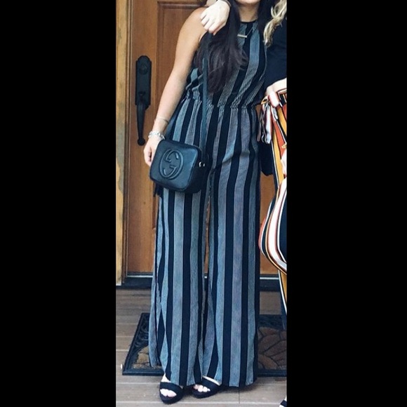 maitai Pants & Jumpsuits Black With White Stripes Jumper Poshmark